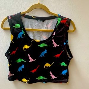 SHEIN cropped dinosaur tank, size XL.